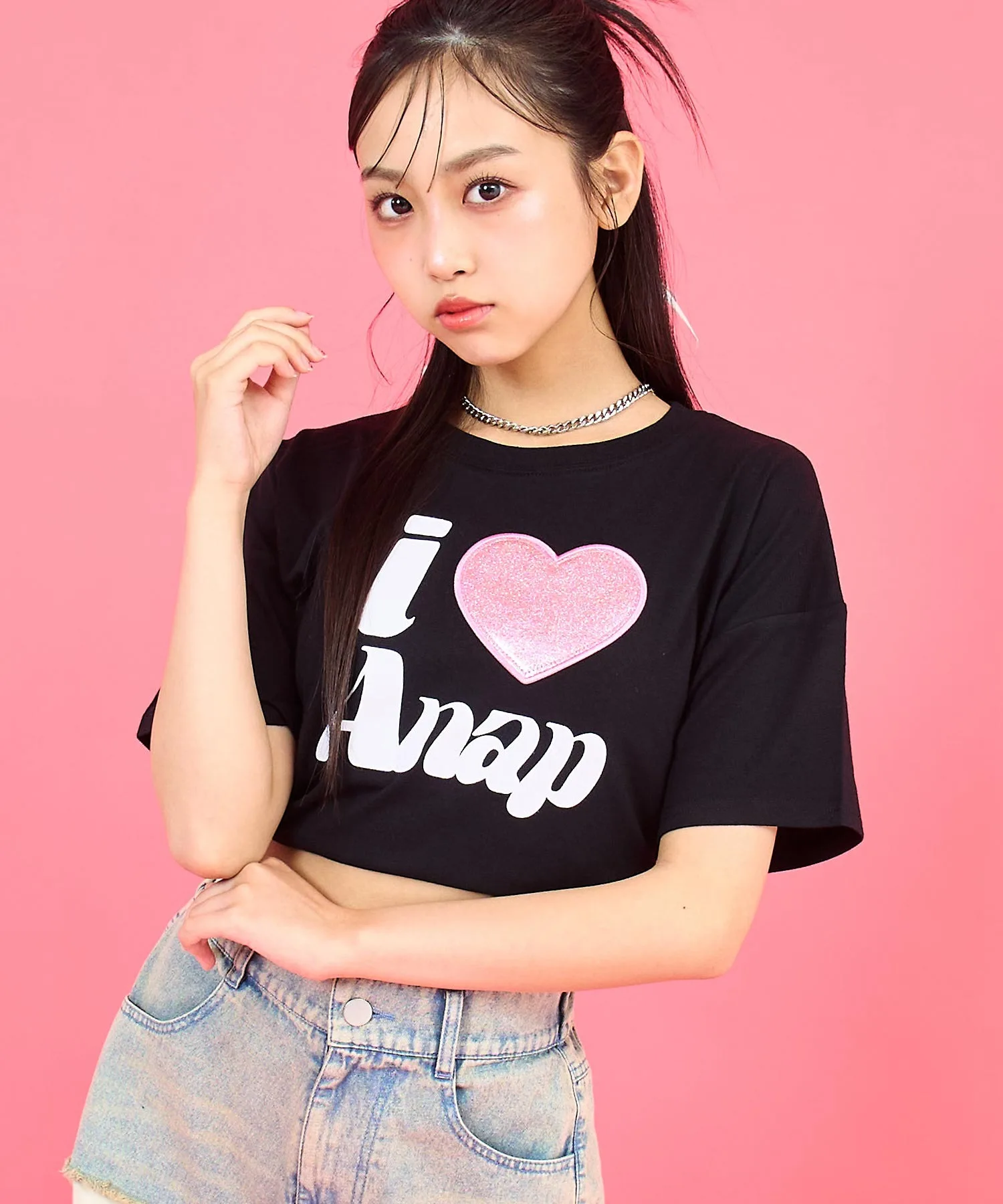 Детская футболка с логотипом ANAP GiRL чёрная