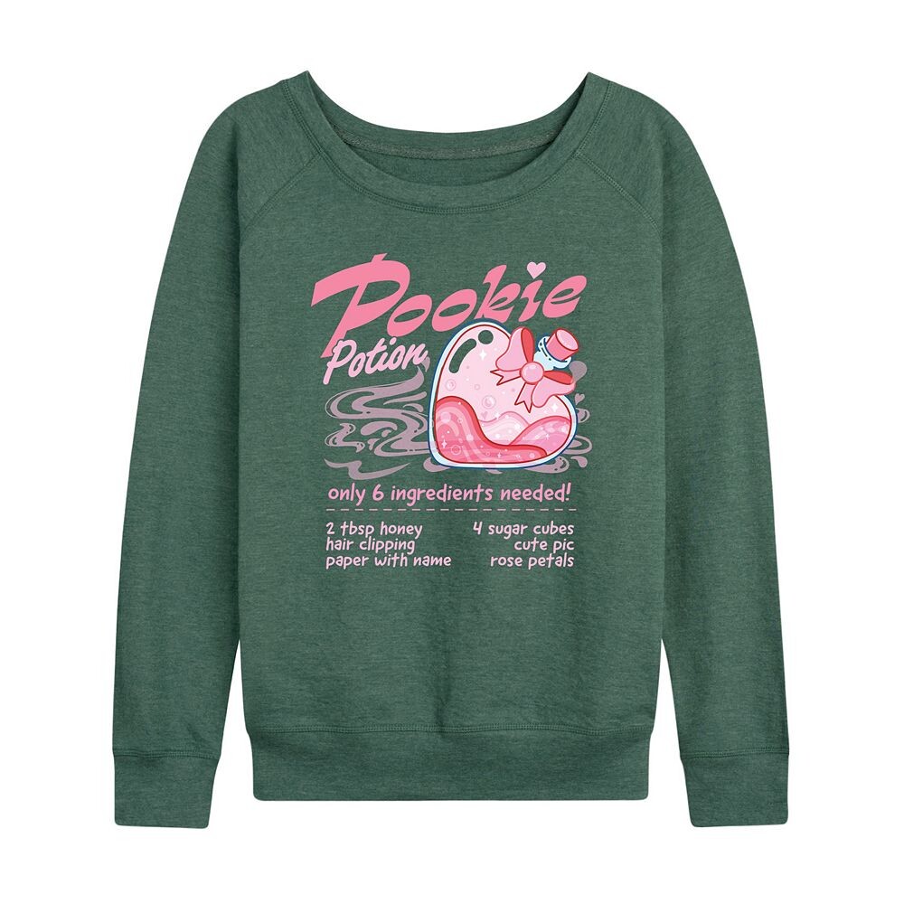 

Женский легкий свитшот из френч терри Pookie Potion, цвет Heather Green
