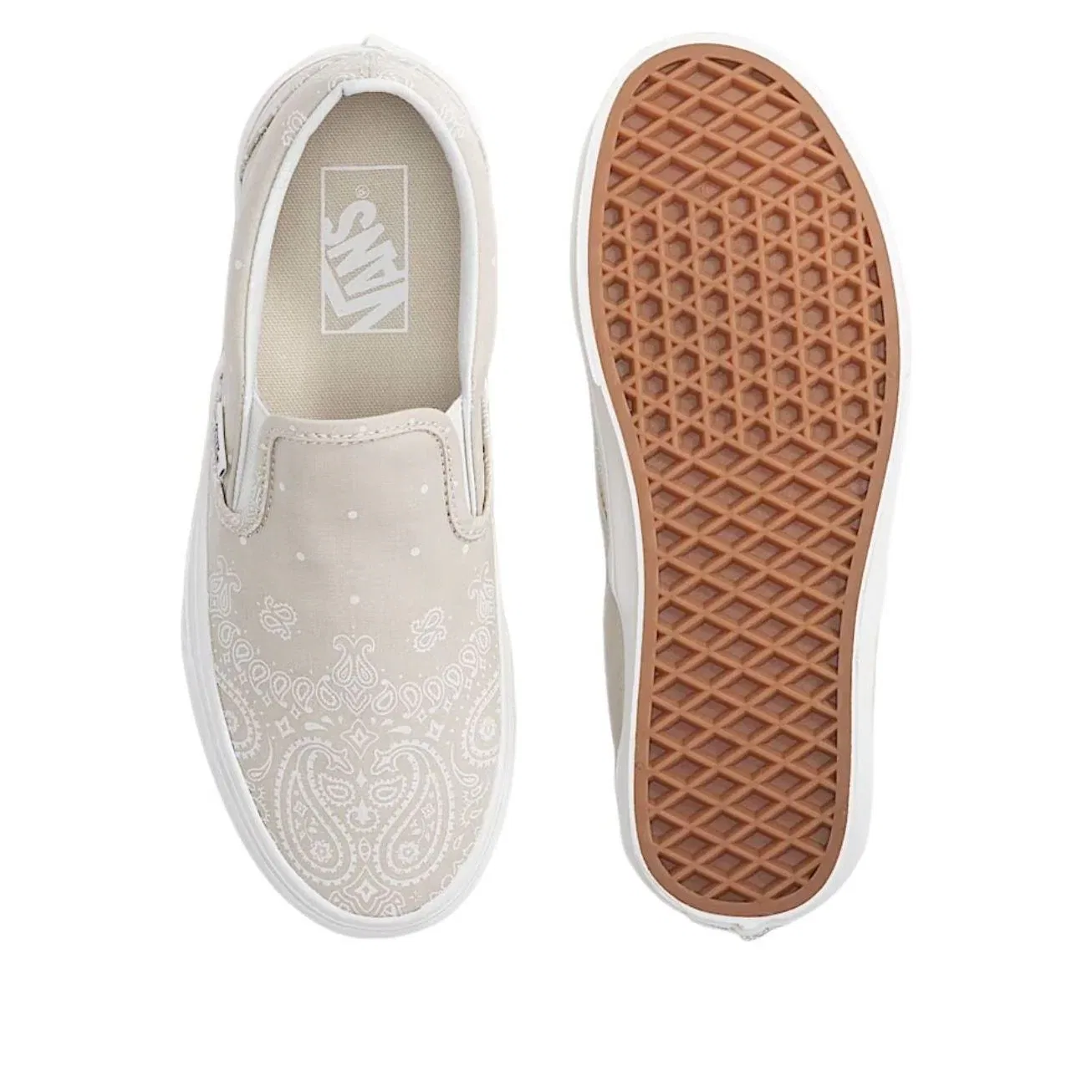 Слипоны Vans Classic Slip-On 'Oatmeal Beige White' VN000D6YOTM, бежевый — фото 4