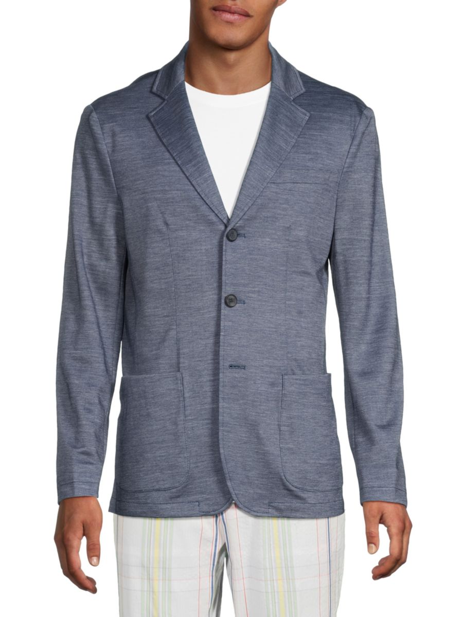 

Блейзер Modern Fit из смесовой шерсти Emanuel Berg, цвет Dark Blue
