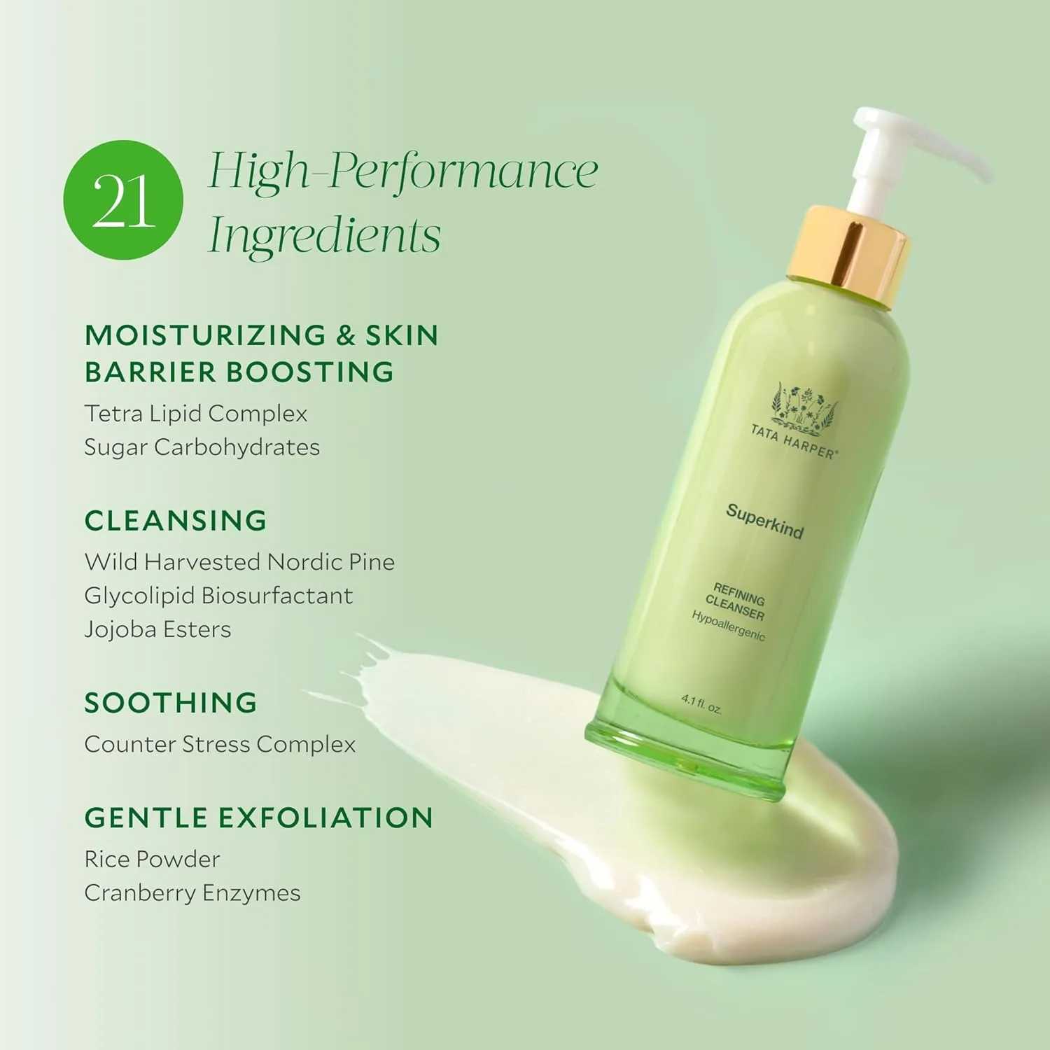 Очищающее средство Tata Harper Superkind Refining Cleanser для чувствительной кожи, гипоаллергенное, без отдушек, 125 мл — фото 3