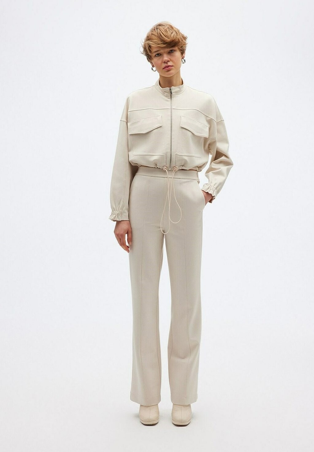 

Толстовка на молнии CROP WITH ZIPPER Rue les créateurs, бежевый