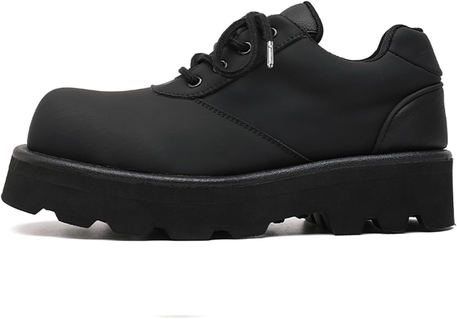 Мужские модные массивные туфли на платформе, деловые формальные Oxfords для повышения роста, повседневные дерби из матовой кожи, для встречи или вечеринки Gezykao, черный — фото 2