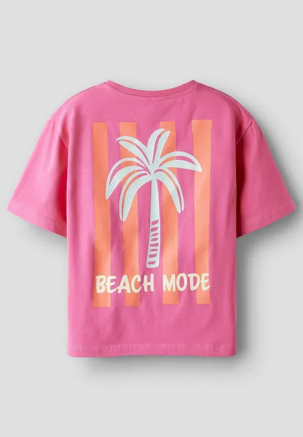 Футболка Nkfjaney ss nreg top box pb print t-shirt Name It, розовый фанданго — фото 2