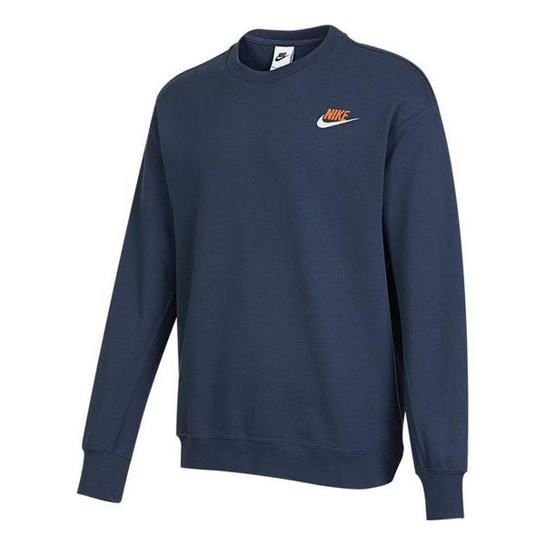 

Толстовка Men's Nike Logo Embroidered Round Neck Sports Pullover Blue, синий