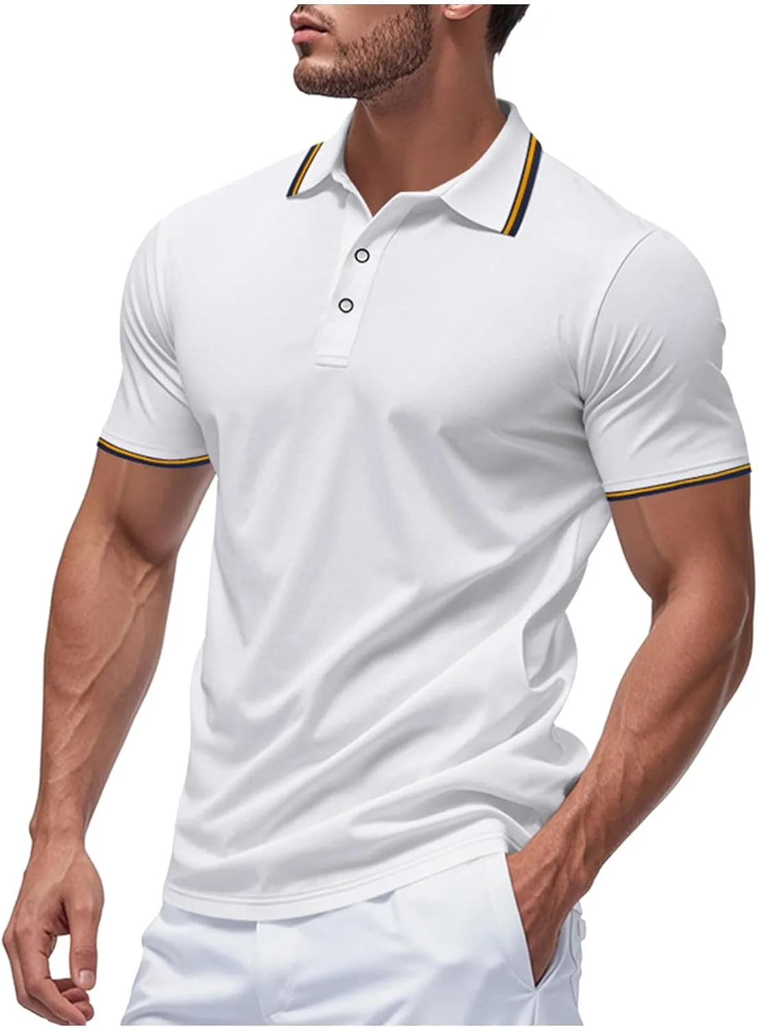 

Мужская летняя футболка с коротким рукавом в полоску OSFVNOXV