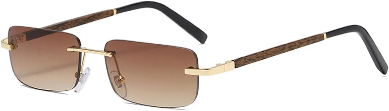 

Солнцезащитные очки с защитой от УФ-излучения UV400 для женщин и мужчин | Маленькие безободковые градиентные очки | для занятий спортом на открытом воздухе DSVIGF, 01