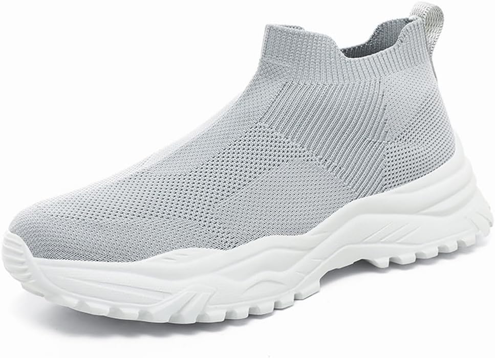 

Мужские легкие кроссовки VAXAV с высокой посадкой, сетчатые, без шнурков, модные лоферы для прогулок (размеры 6.5-12.5), серый