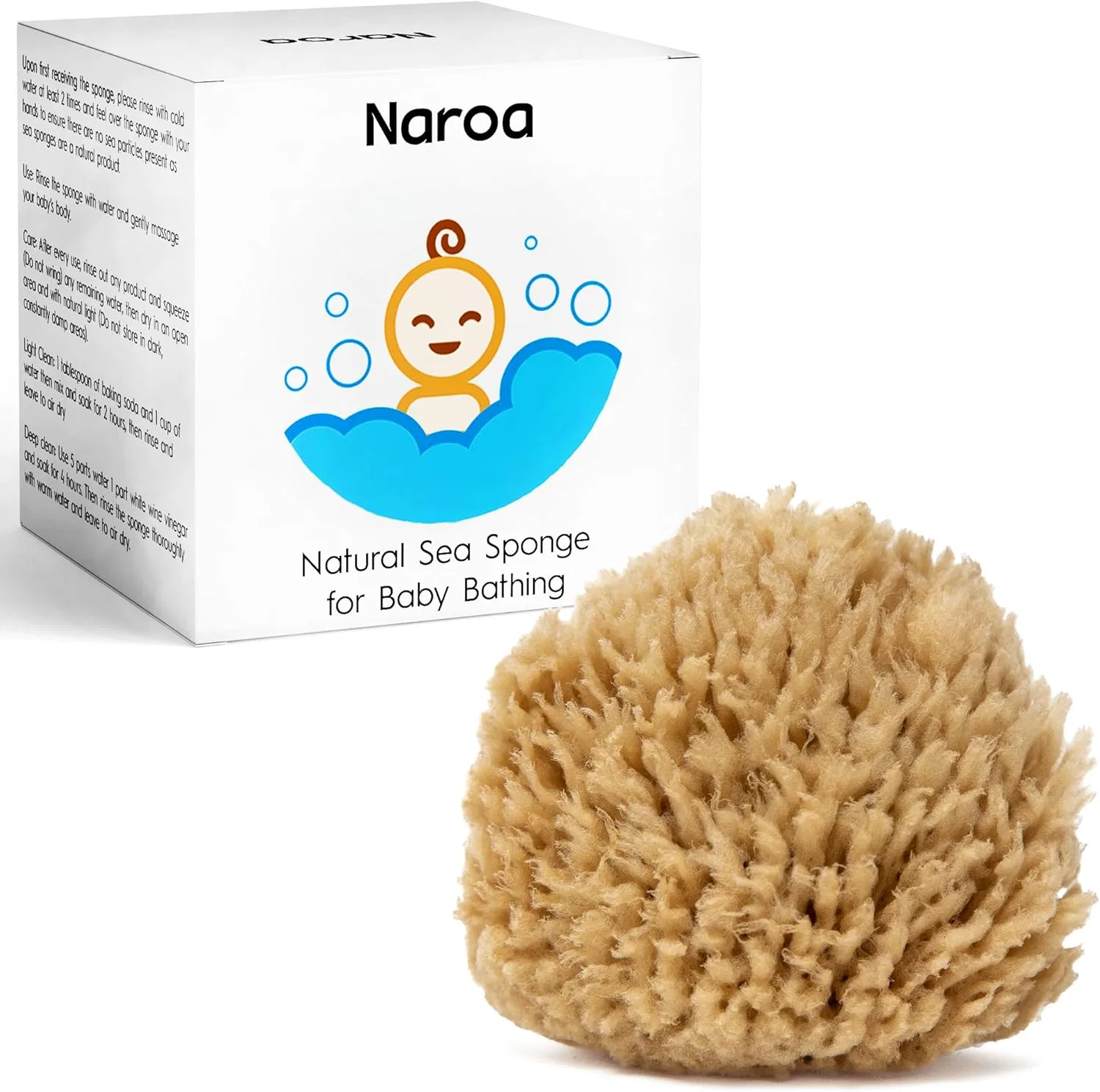 Натуральная детская губка Naroa из морской шерсти, не отбеленная Naroa, Brown Tones
