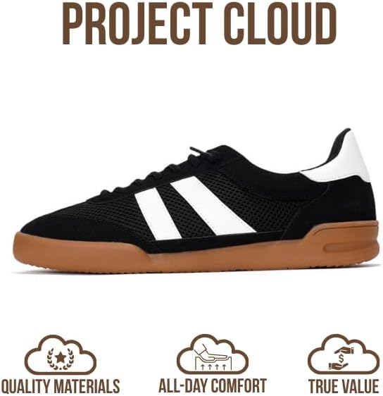Мужские кроссовки Project Cloud - стелька из пены с эффектом памяти - легкие и нескользящие повседневные туфли на шнуровке для мужчин - мужская повседневная мода (HIS VERDY), черный — фото 3