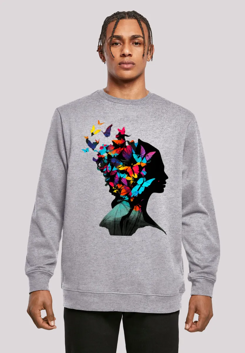 

Толстовка F4NT4STIC "Butterfly Silhouette CREW", принт, серый