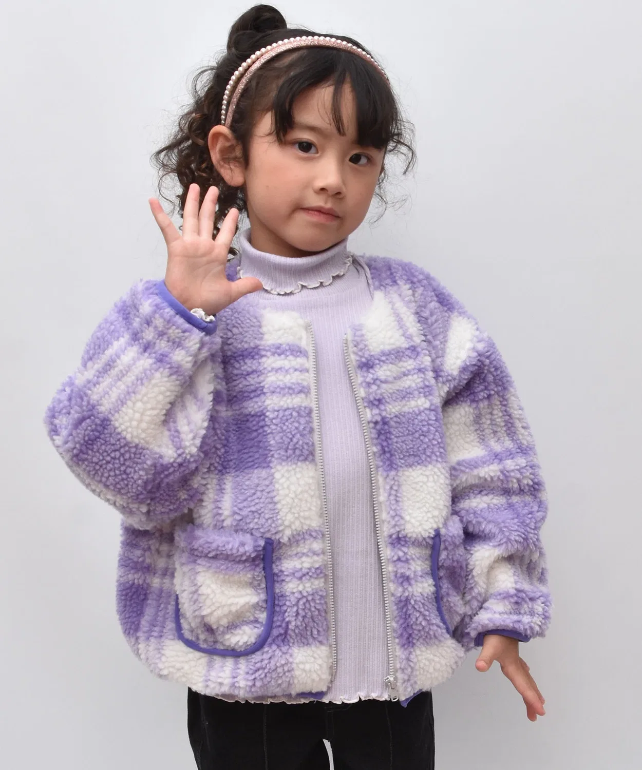 Детская куртка из искусственного меха SiShuNon kids, фиолетовая