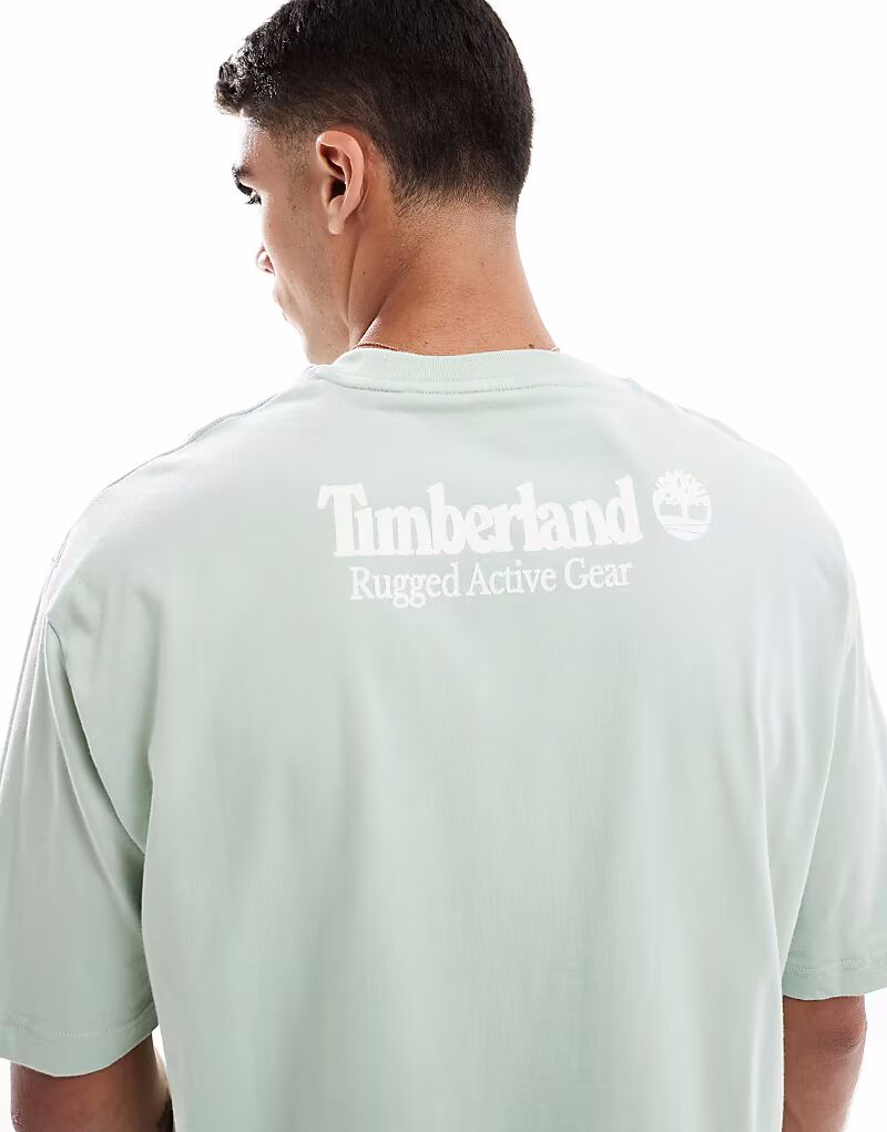 

Футболка Timberland Rugged Backprint зеленого цвета - эксклюзивно для ASOS