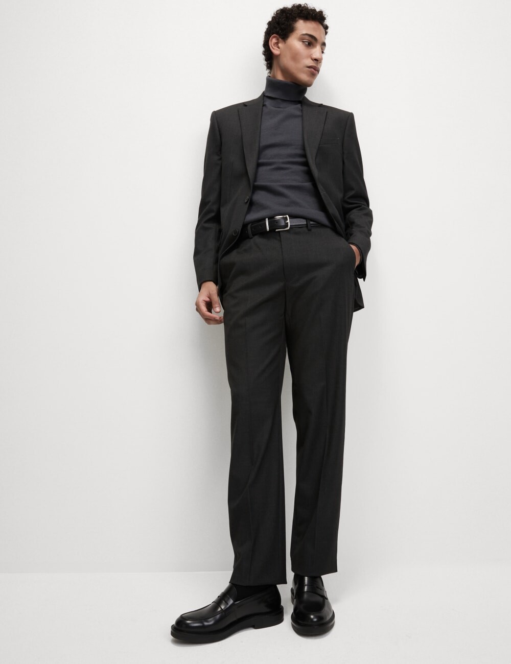

Эластичные брюки-костюмы Regular Fit Marks & Spencer, угольный