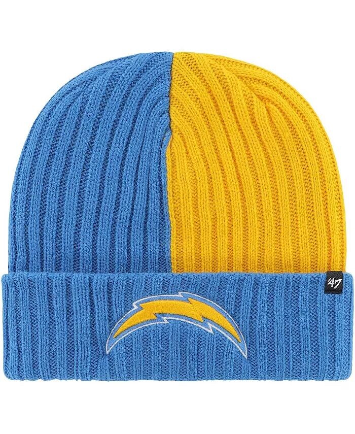 

Мужская трикотажная шапка с манжетами пудрово-синего цвета Los Angeles Chargers Fracture '47 Brand, синий