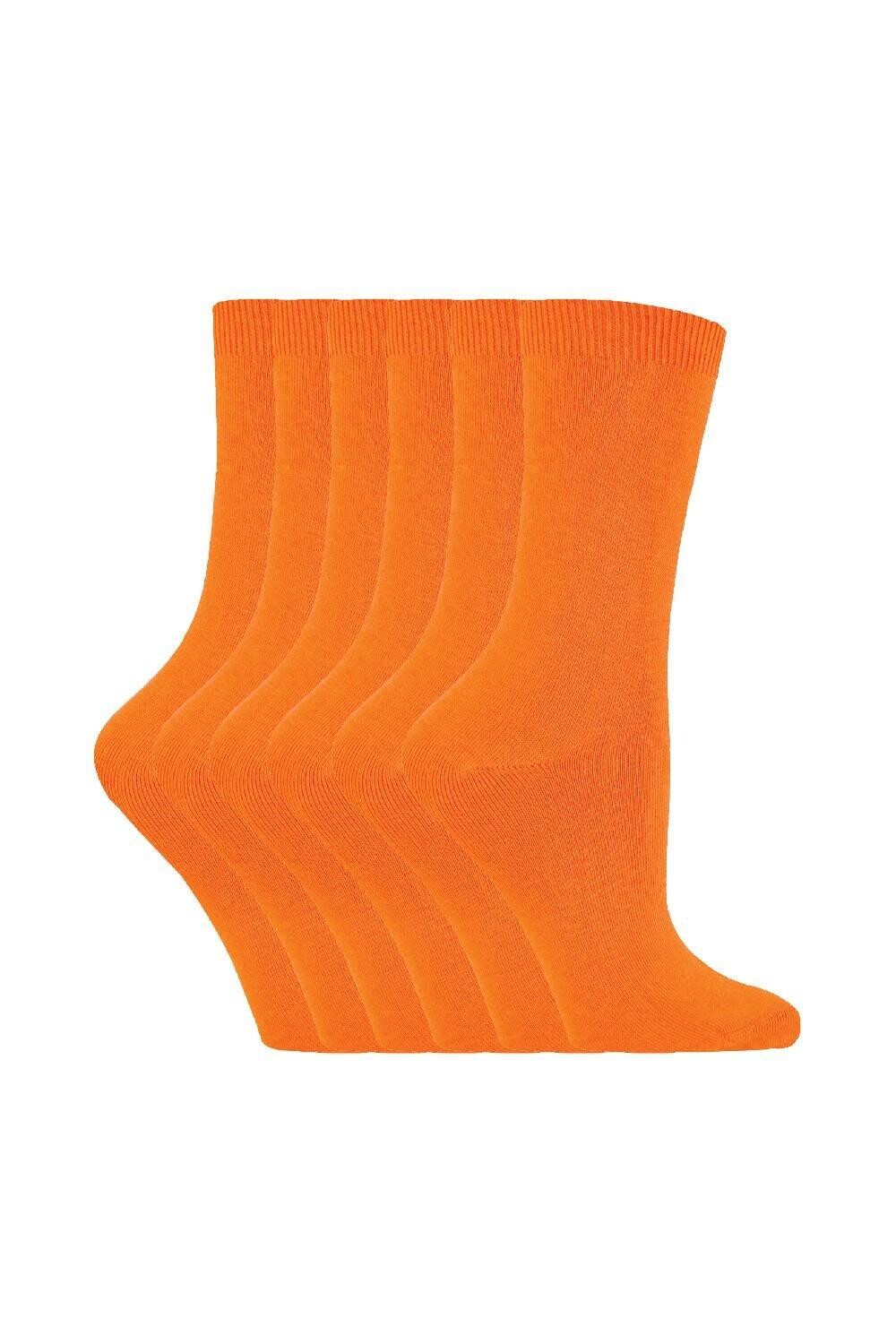 

6 пар однотонных хлопковых носков до щиколотки Sock Snob, оранжевый