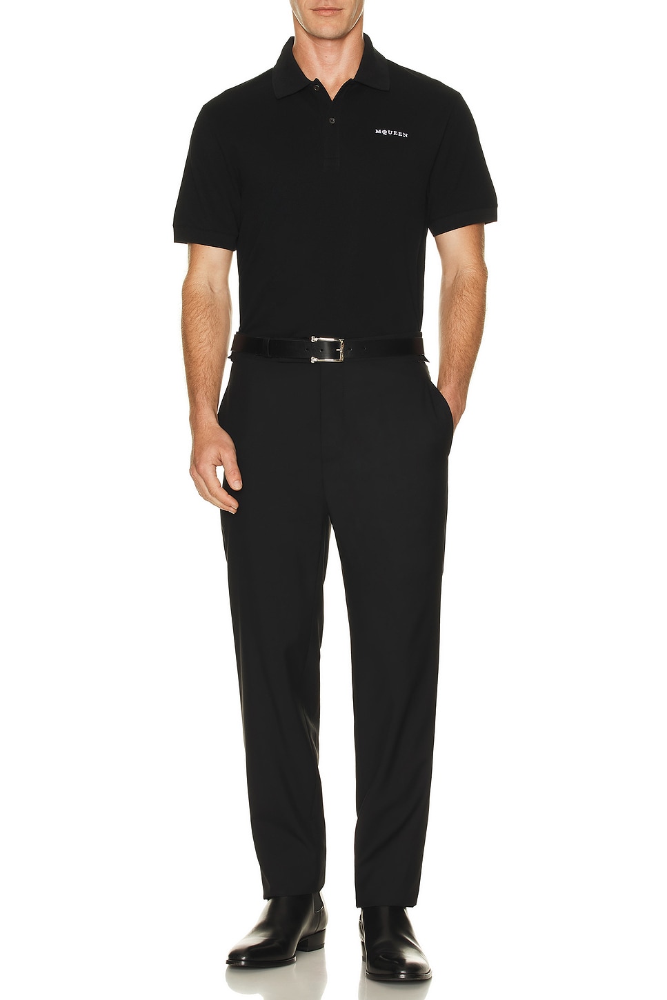 

Поло с вышитым логотипом Mcqueen, Black