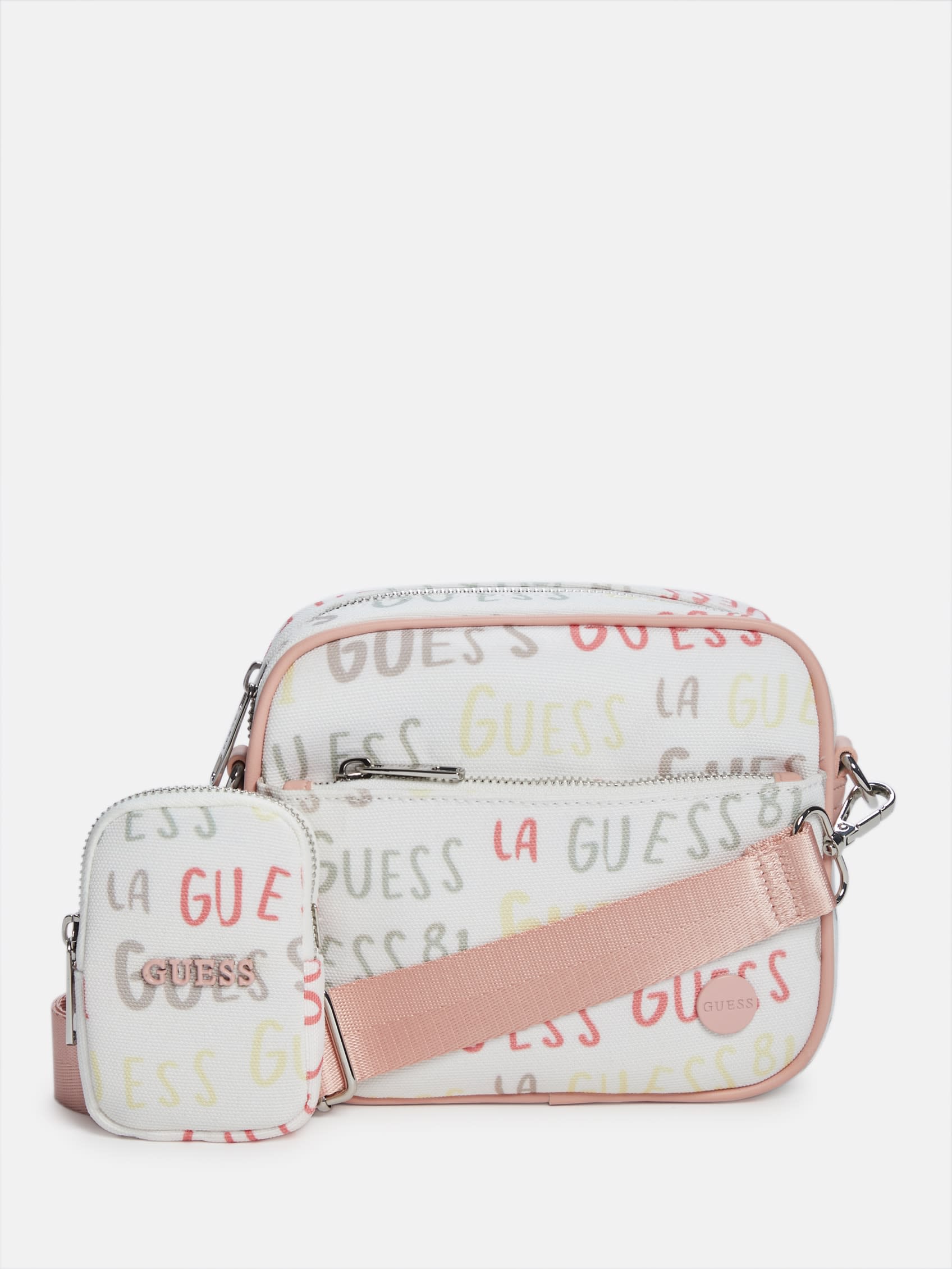 

Дорожная сумка через плечо Guess Factory, цвет rainbow logo print