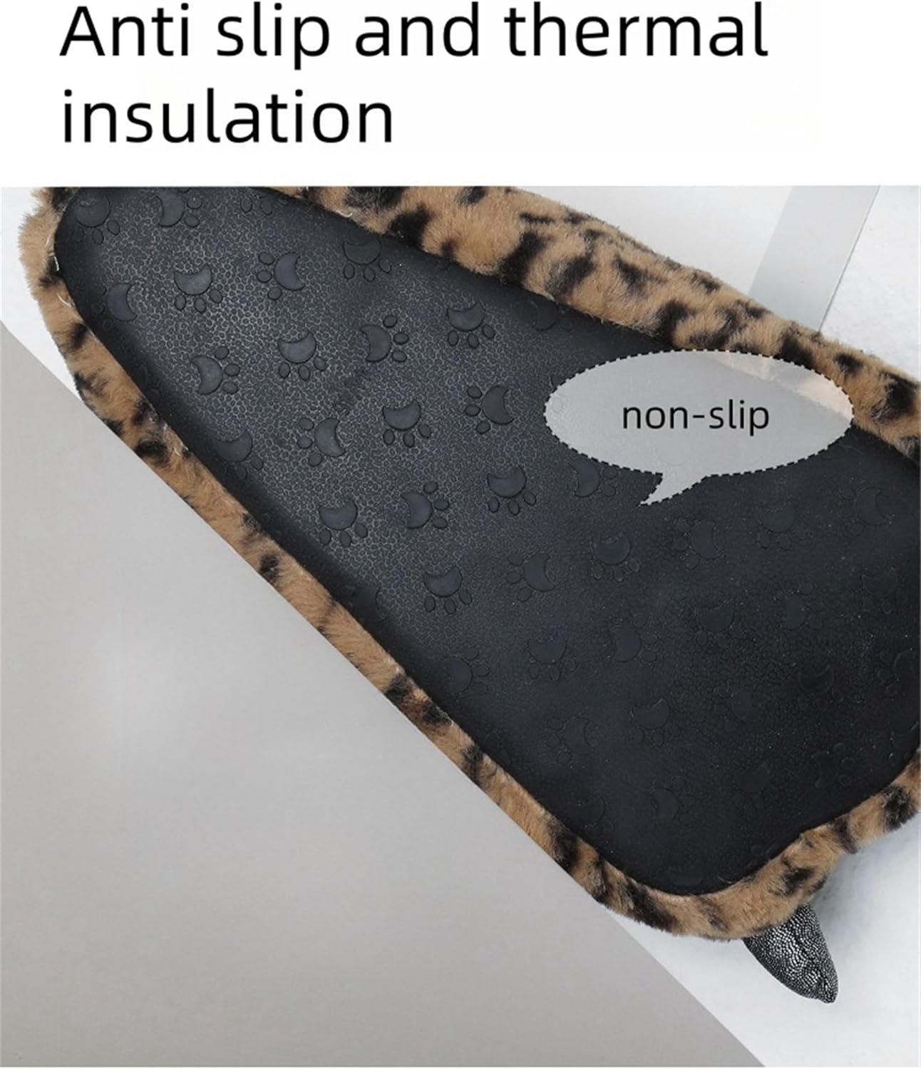 Тапочки с лапой динозавра/животного - забавные тапочки с медвежьей лапой, удобные, теплые, с памятью формы для мужчин и женщин - плюшевые Lryaoan, Coffee — фото 3