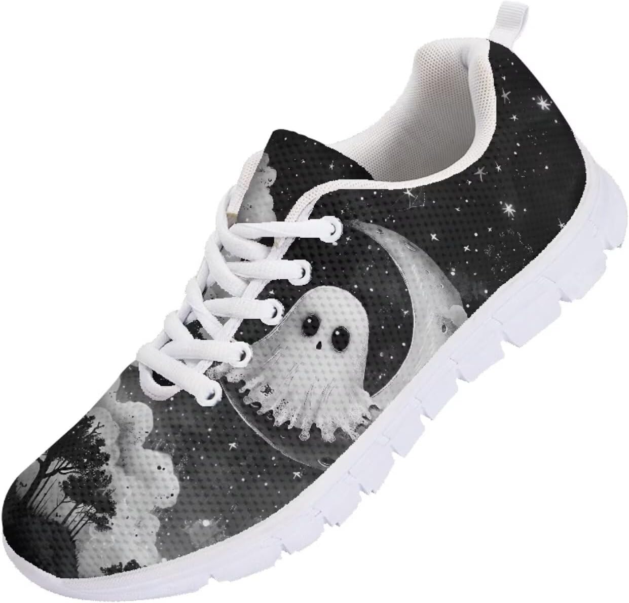 

Кроссовки Forchrinse для мужчин и женщин, Хэллоуин, легкие спортивные с шнуровкой, Halloween Ghosts Printed