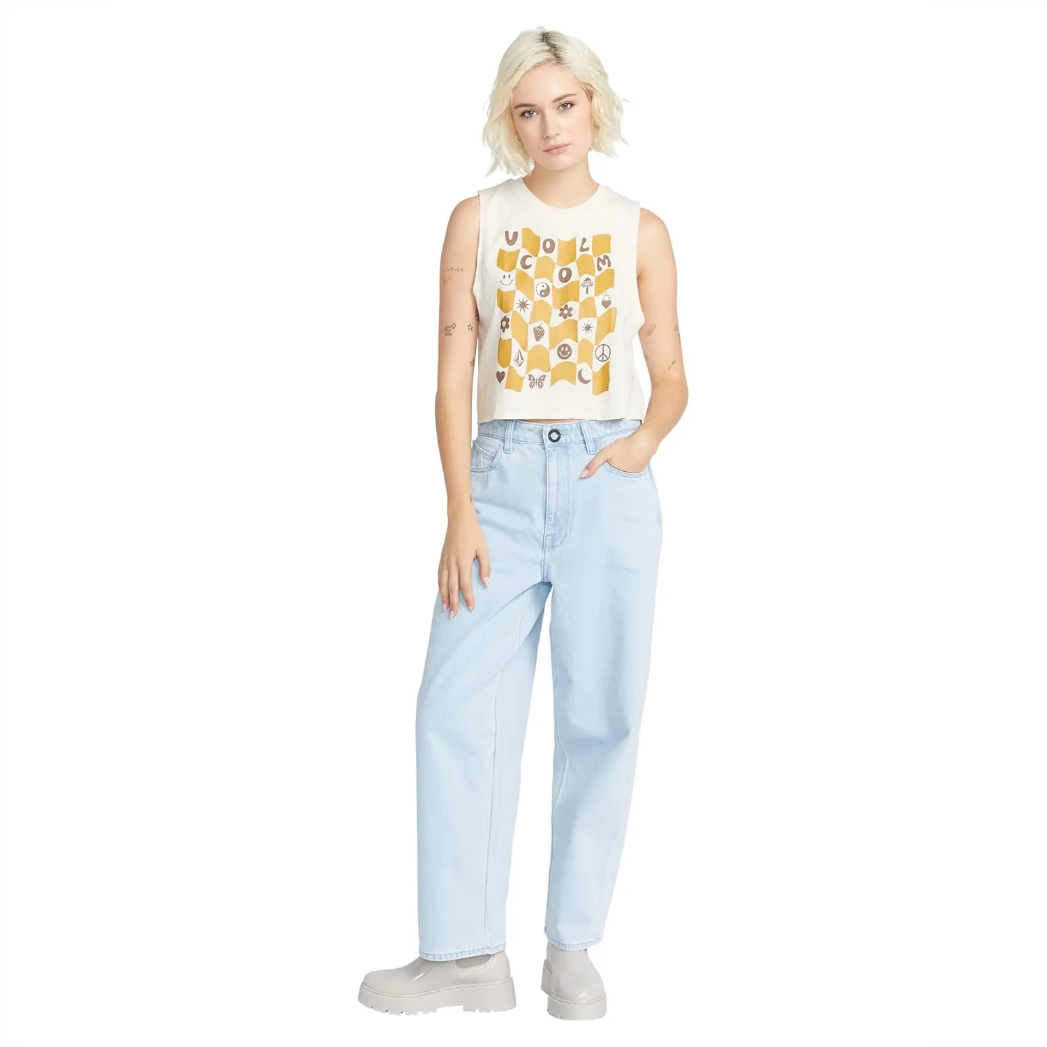 

Volcom Women's Weellow джинсы с высокой посадкой и свободным кроем