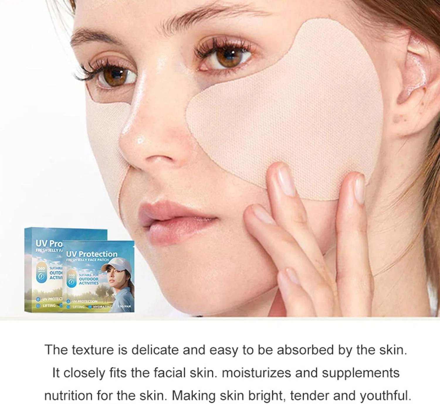 Солнцезащитные патчи для лица Golf Face Patch, 5 пар, UV-щит, двухслойные охлаждающие, для бега и рыбалки — фото 3