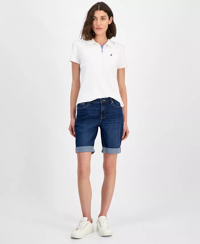 

Женские джинсовые шорты с манжетами, длина 9" Nautica Jeans, синий