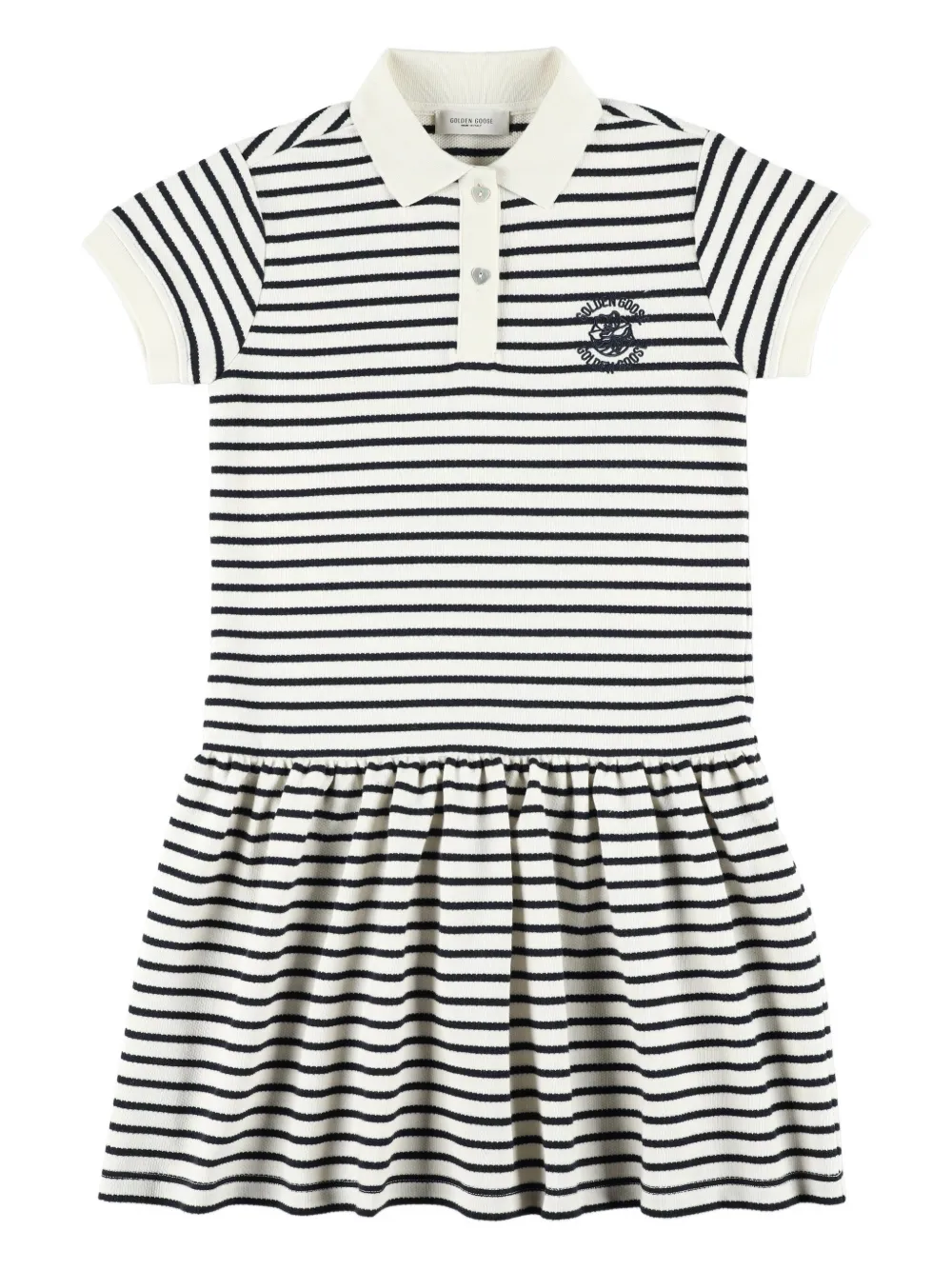 

Платье поло в полоску Golden Goose Kids, черный