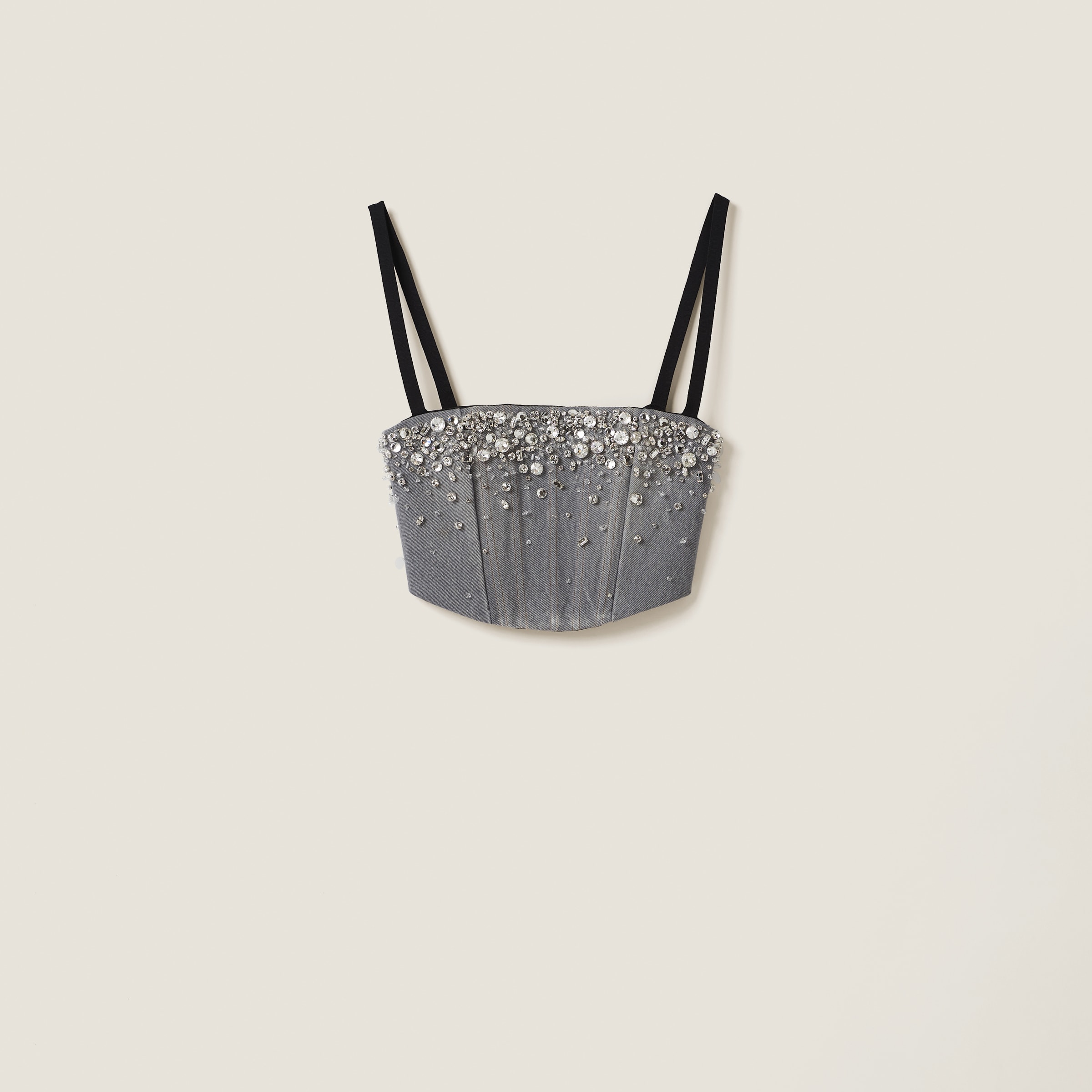 

Джинсовый топ MIU MIU, серый