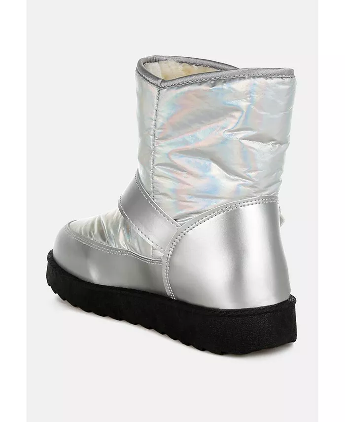 Женские ботильоны Jammy Buckle Strap Puffy Ankle Boots London Rag, серебро — фото 4