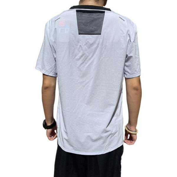 Футболка Men's Nike Solid Color Plaid Round Neck Pullover Breathable Short Sleeve Blue T-Shirt, синий — фото 4