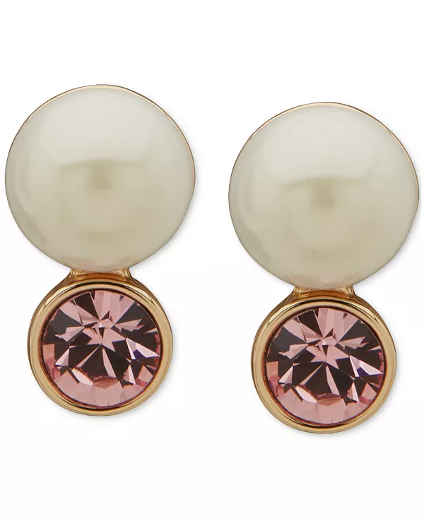 

Серьги-Гвоздики с кристаллами и камнями золотистого оттенка Emily In Paris, pink