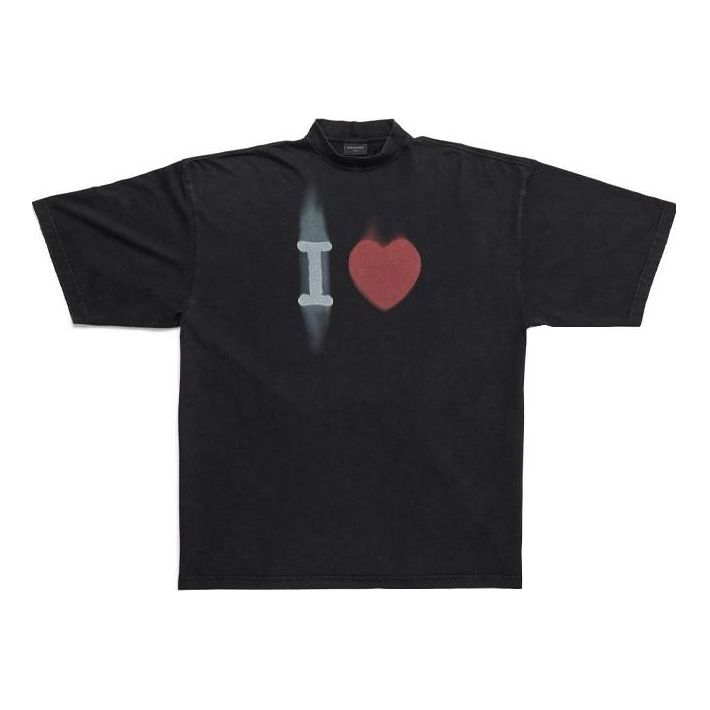 

Футболка Balenciaga I Love T-shirt Large Fit 'Black', черный