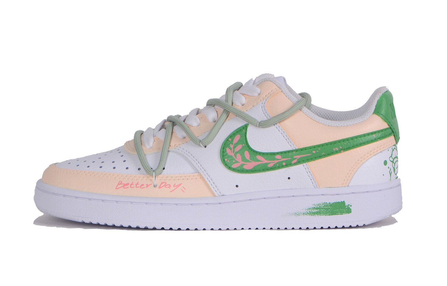 

Кроссовки для скейтбординга Court Vision 1 женские, низкие, персиковый/матча Nike, цвет Peach