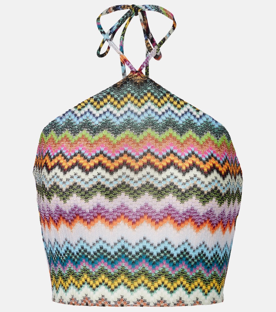 

Кроп-топ халтер с эффектом ламе Missoni, Multicolor w/Dark Base