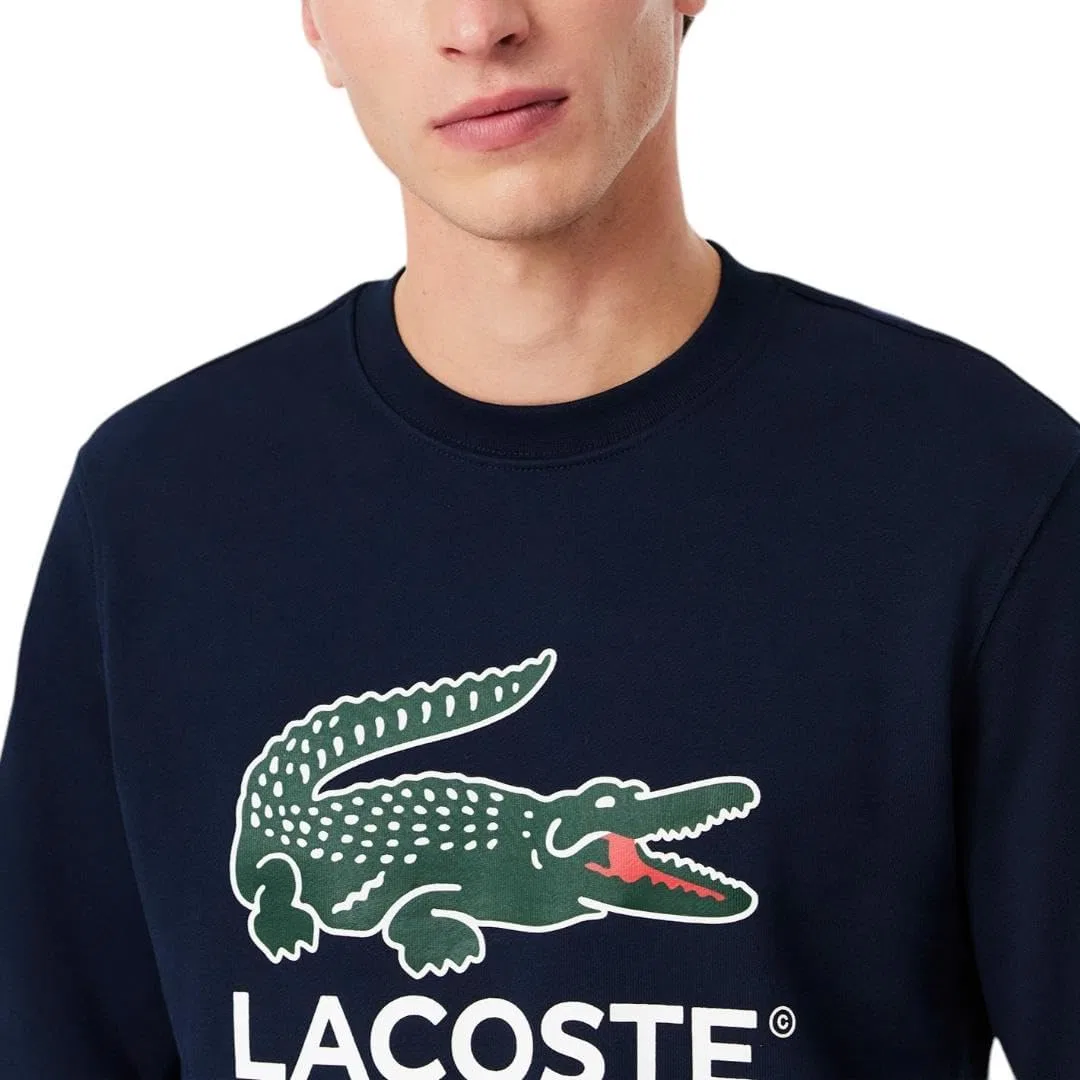 Толстовка Lacoste Signature Print Fleece, синий — фото 2