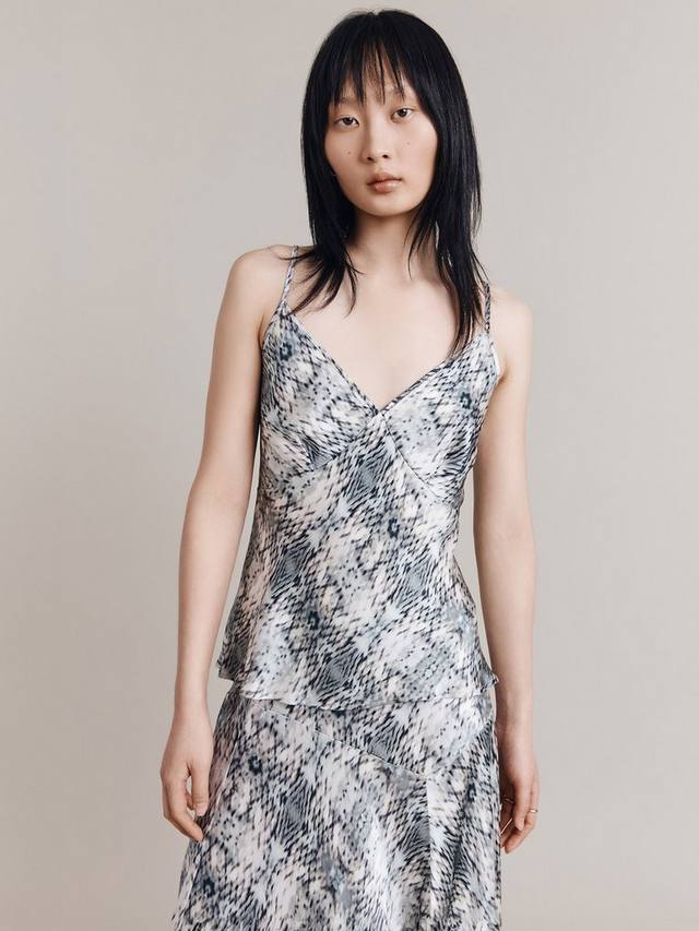 

Ками с косым кроем из сатина Kayla с принтом "змеиная кожа" Ghost, White/Multi