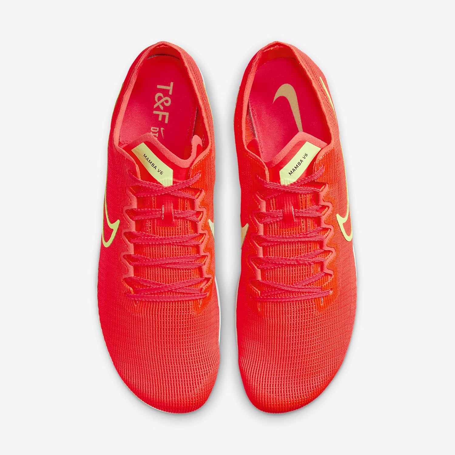 Легкоатлетические бутсы для бега на длинные дистанции Nike Zoom Mamba 6, 4,5 дюйма, белые/черные, Bright Crimson/Hyper Orange/Barely Volt/Washed Coral — фото 4