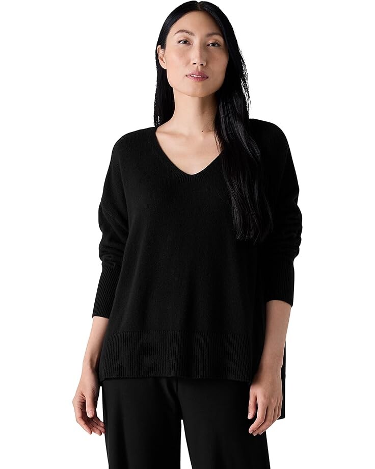 

Свитер Eileen Fisher V-Neck Sweater, черный