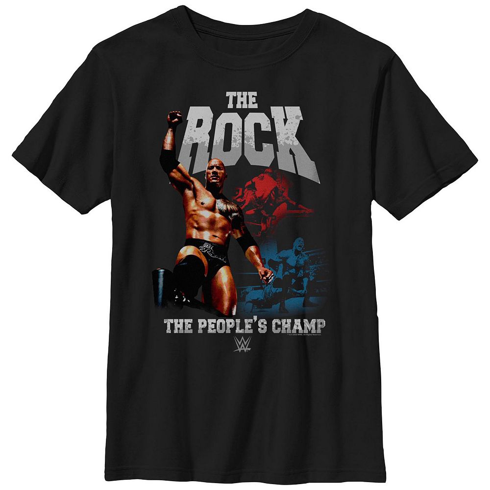 

Футболка с рисунком WWE The Rock The People's Champ для мальчиков Licensed Character, черный