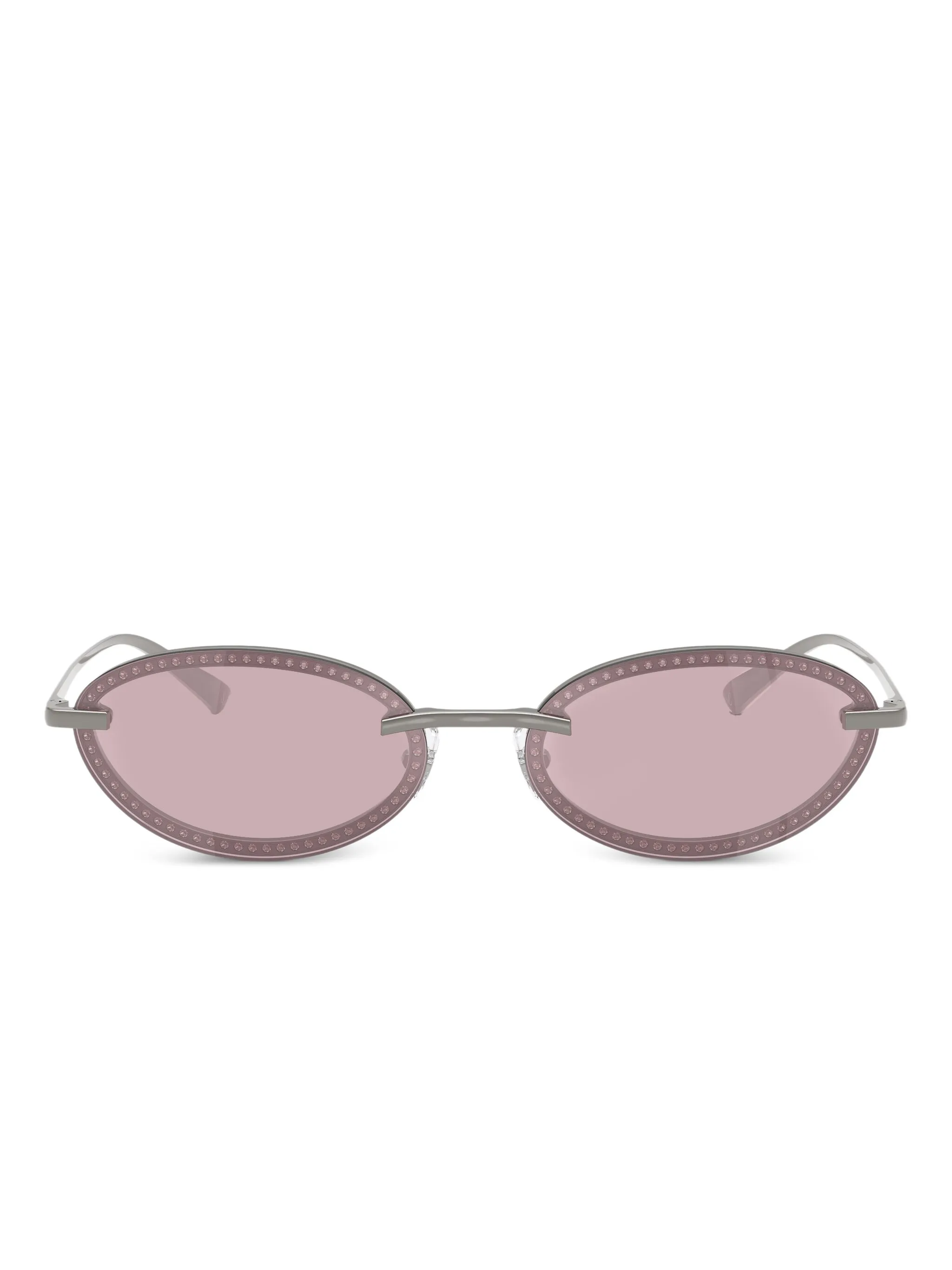

Солнцезащитные очки в овальной оправе Jimmy Choo Eyewear, серебристый