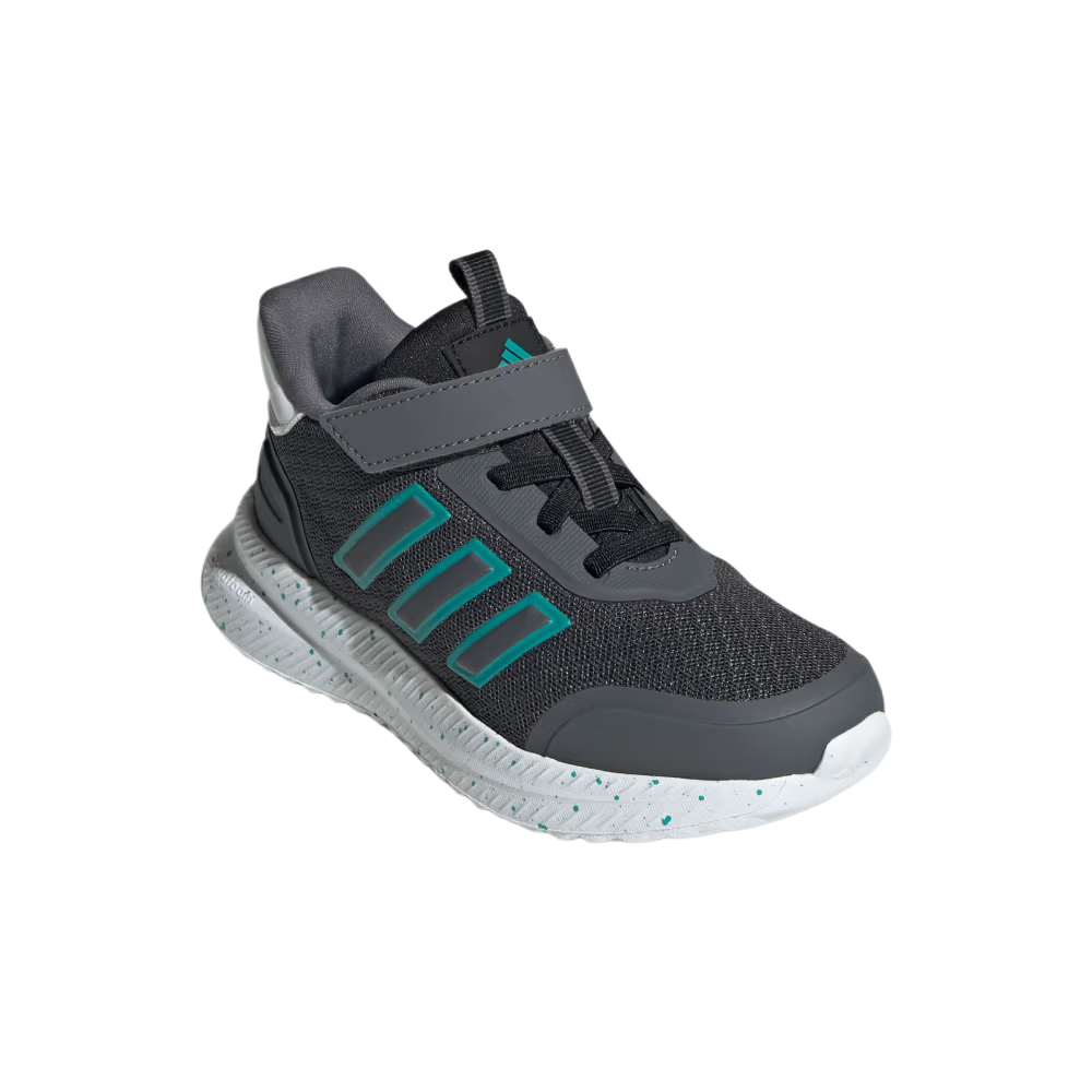 Adidas X_PLRPATH низкие детские беговые кроссовки gray pure blue green core black для детей 3-7 лет — фото 3