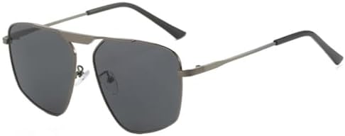 

Солнцезащитные очки в стиле ретро 2027 года из металла, многоугольные, квадратные, для женщин, модные, цвета шампанского, с защитой от УФ-излучения UV400, для мужчин MTZJH, Gun Grey