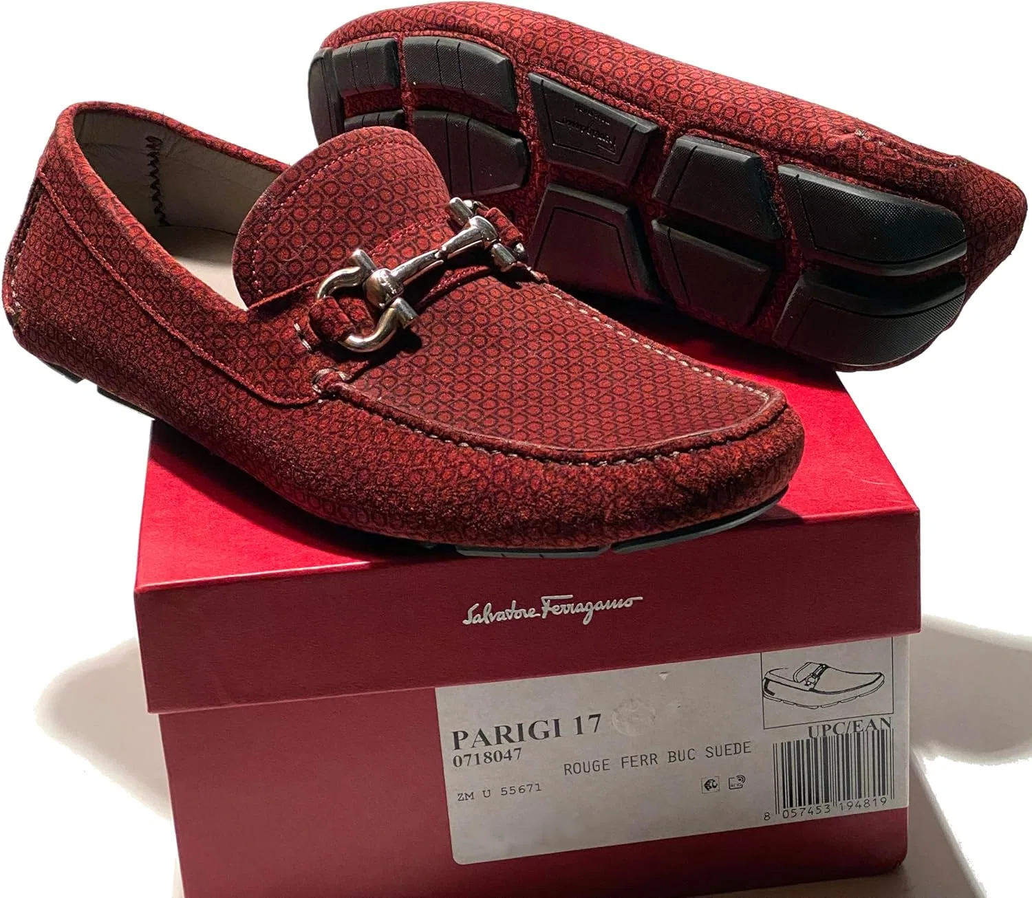 Лоферы Salvatore Ferragamo, красные — фото 3