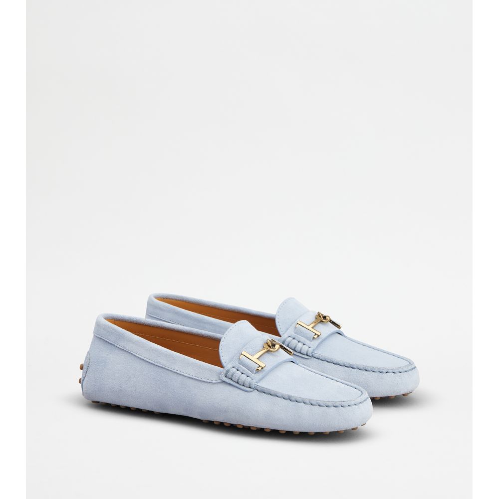 Гоммино водительские туфли из замши TOD's, светло-голубой — фото 2