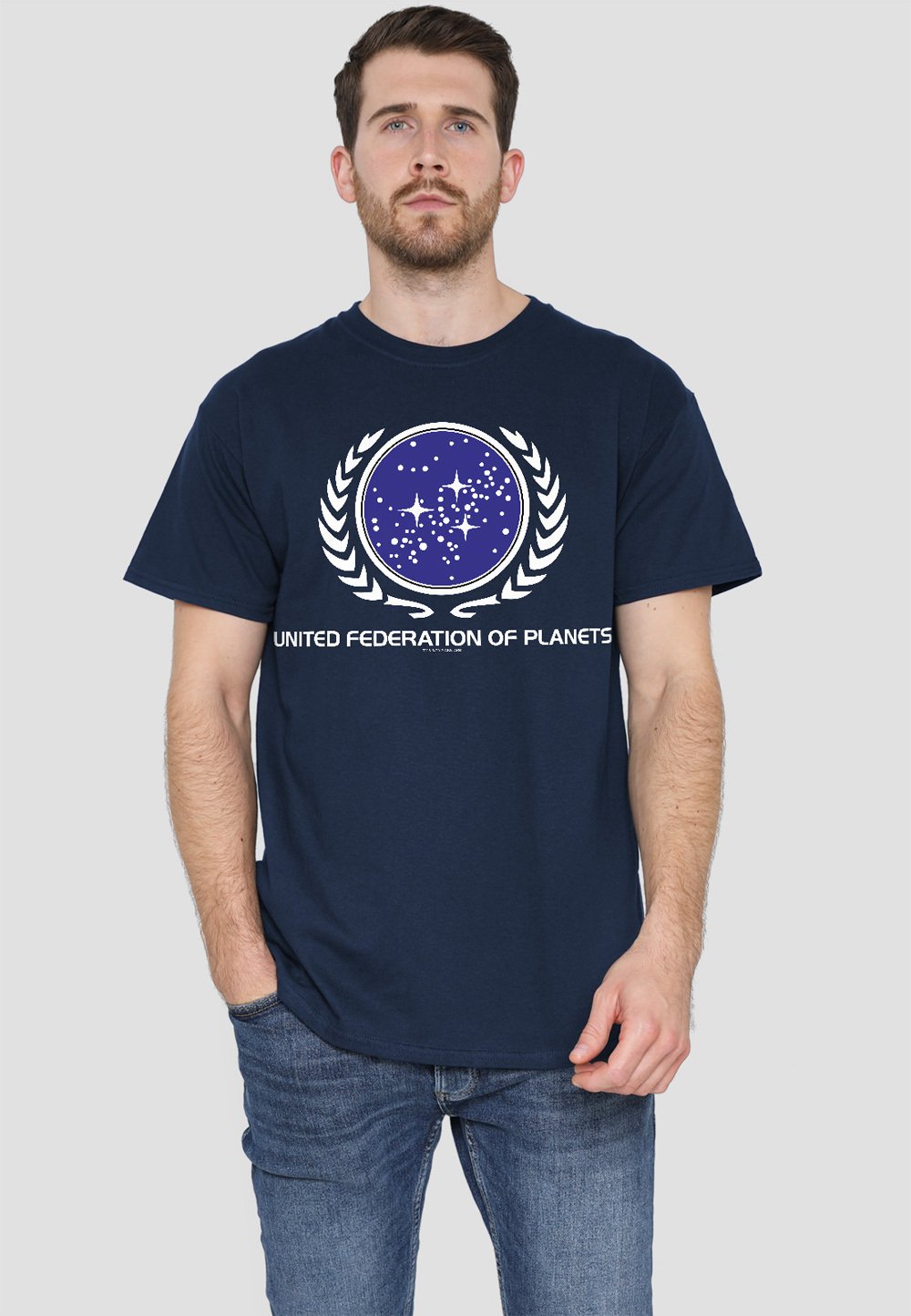 

Футболка с принтом STAR TREK UNITED FEDERATION LOGO Cotton Soul, темно-синий