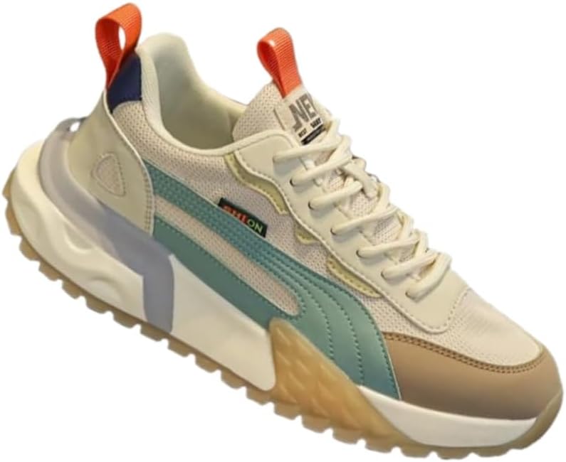 

Мужские модные спортивные кроссовки на платформе с сетчатой вставкой и шнуровкой, с закругленным носком, обеспечивающие дополнительную поддержку стопы. Подходят для ходьбы, бега, вождения и тренировок Fmshi, бежевый