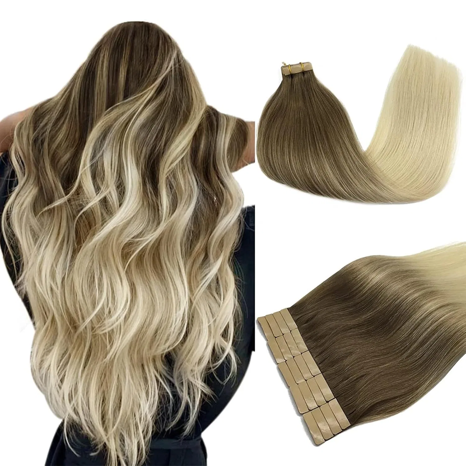 Накладные волосы Remy на лентах «DOORES», 40 см, 50 г, 20 шт. Doores