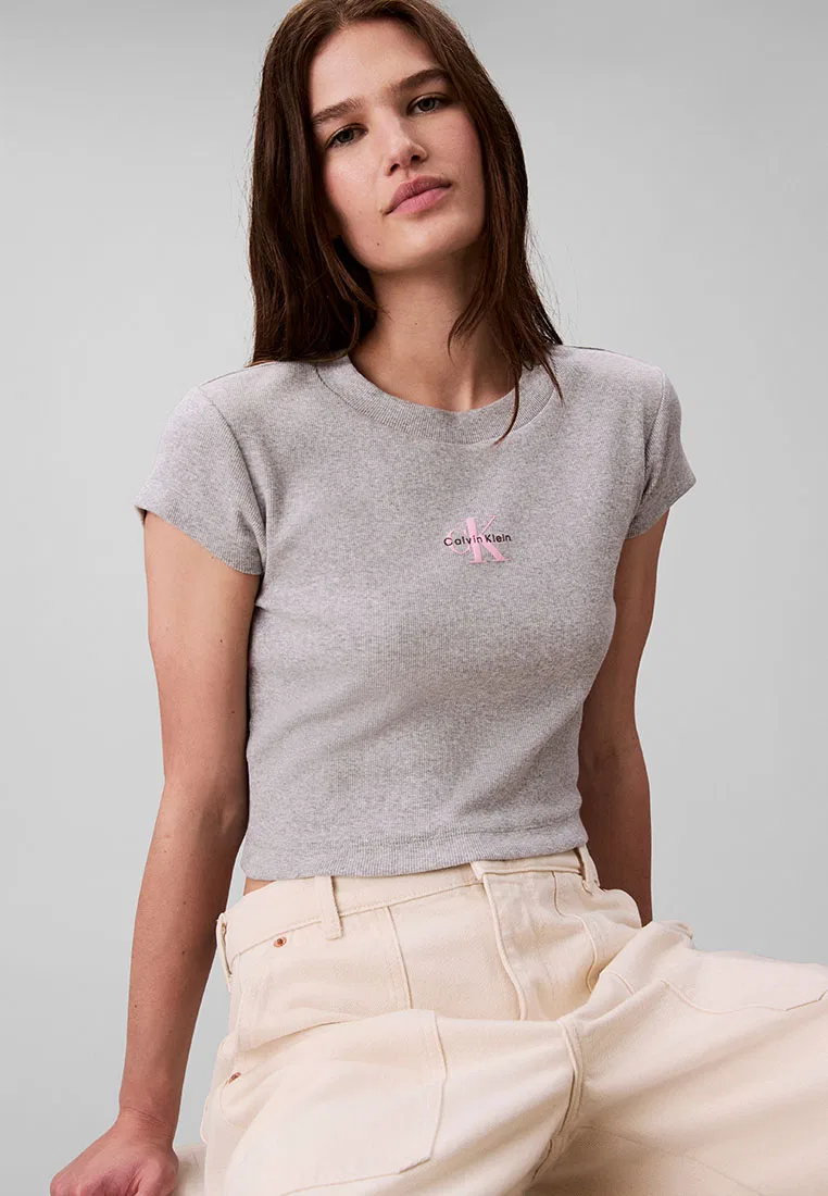 Футболка, Monogram, Calvin Klein Jeans, серый — фото 4