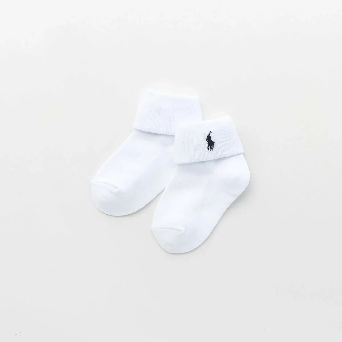 Детские носки I&T с логотипом POLO и двойной складкой. Polo Ralph Lauren, 90. White